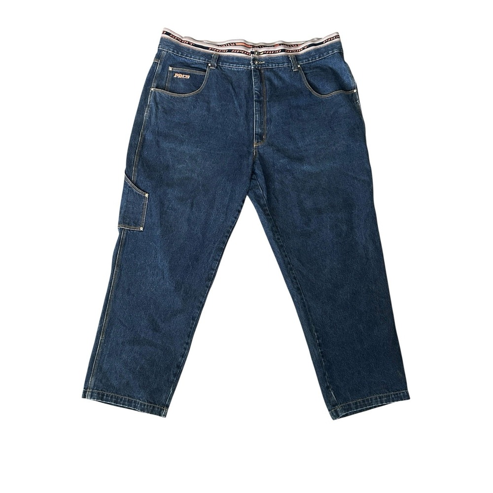 Vintage Paco Sport‎ Jeans Men's 52x32 Baggy Wide Leg Y2K Elastic Waist Pockets